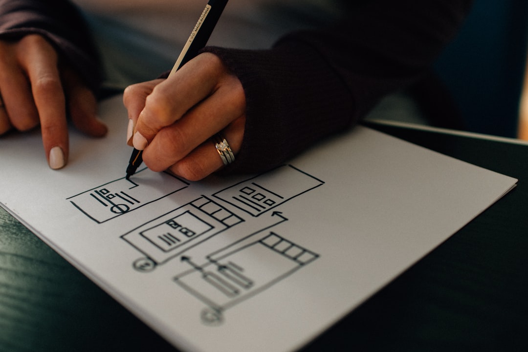 services-05 UX Work: Womans hands drawing a wireframe