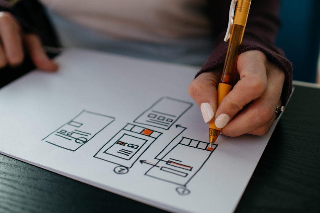 services-06 UX Work: Womans hands drawing a wireframe